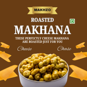 Makhzo Cheese Chase Roasted Makhana | Cheesy Fox Nuts Snack | Roasted in Olive Oil | Gluten Free | Cholesterol Free | High Protein & Fibre | Healthy Namkeen Alternative | 100g Jar auto draft